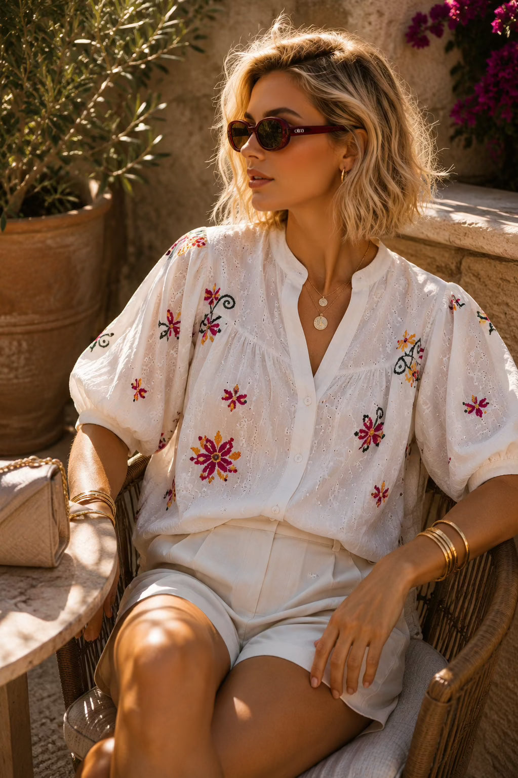 THE VALENTINA EMBROIDERED SHIRT Coats & Blazers Avril Vin 