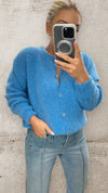 THE AURORA ALPACA CARDI - BLUE Knitwear Le Point Parisien 
