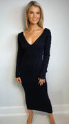 TAM CABLE KNIT DRESS - BLACK Dresses Paris - Flame Mode 