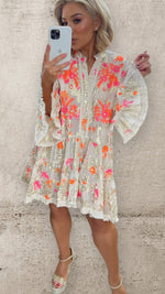 MARINA BRODERIE SEALIFE MINI DRESS - CREAM Dresses Oreline 