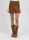 JUSTINE FAUX LEATHER MINI SKIRT - CAMEL Bottoms, Jeans & Skirts Agnes 