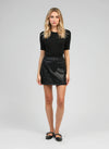 JUSTINE FAUX LEATHER MINI SKIRT - BLACK Bottoms, Jeans & Skirts Agnes 