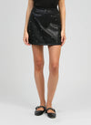 JUSTINE FAUX LEATHER MINI SKIRT - BLACK Bottoms, Jeans & Skirts Agnes 