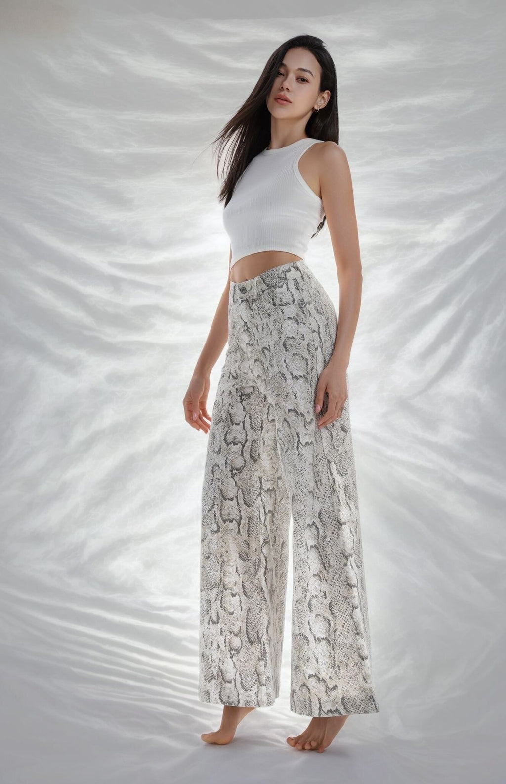 LEAH SNAKE PRINT WIDE LEG PANTS Bottoms, Jeans & Skirts Coco Boutique 