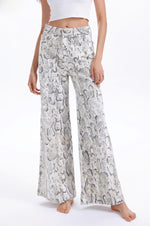 LEAH SNAKE PRINT WIDE LEG PANTS Bottoms, Jeans & Skirts Coco Boutique 