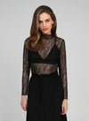 MOIRA LACE TOP - BLACK Tops & Jumpers Agnes 