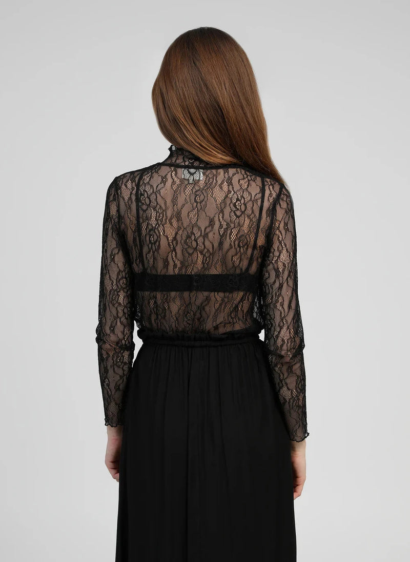 MOIRA LACE TOP - BLACK Tops & Jumpers Agnes 