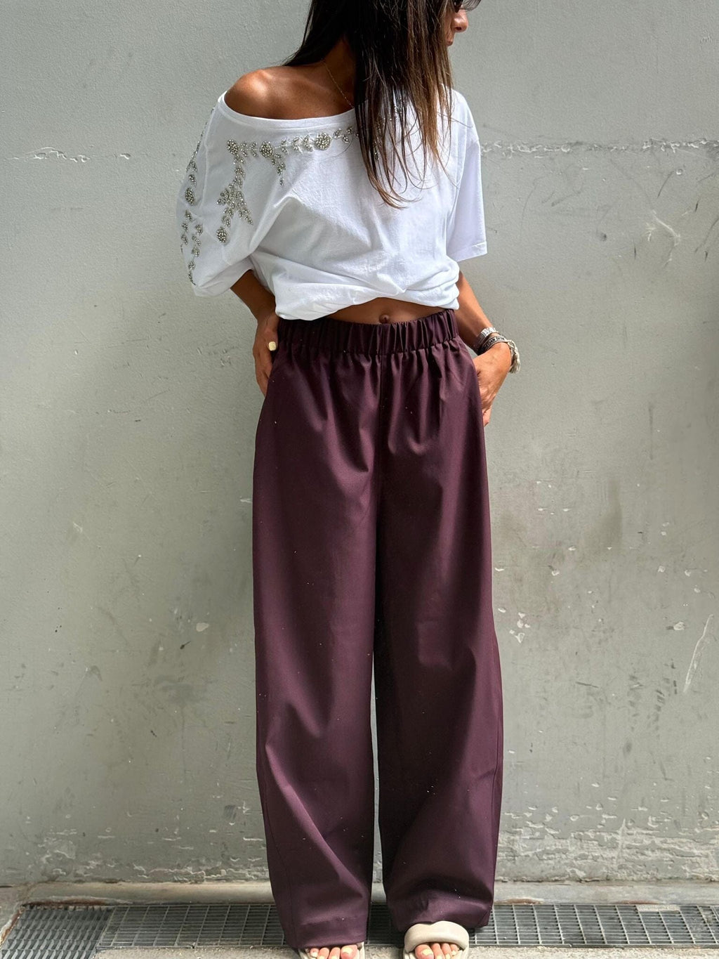 BORDEAUX FLOW PANTS Bottoms, Jeans & Skirts Goldie S 