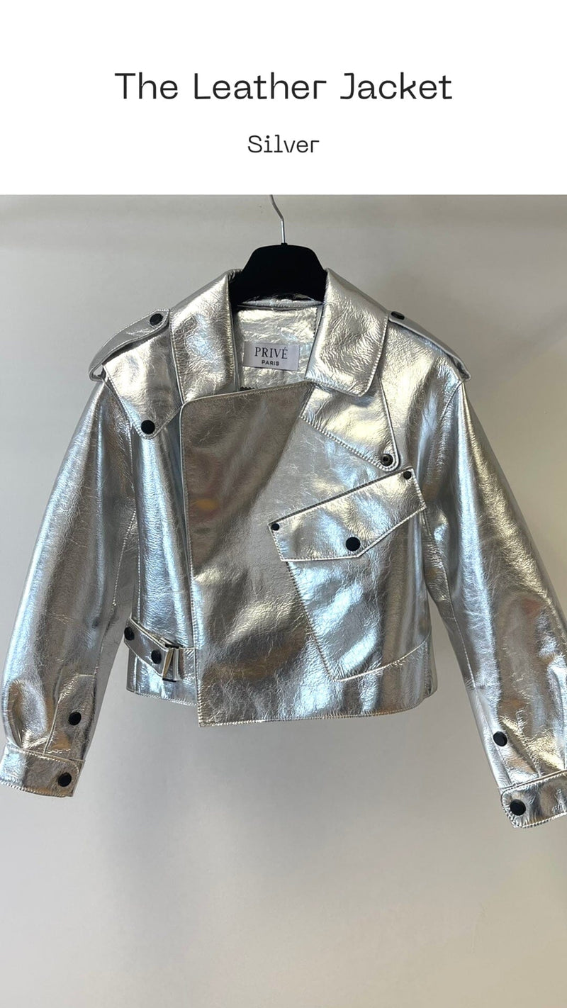 THE LEATHER JACKET - SILVER Coats & Blazers Privè - Coats 