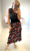 DAYA LAYERED SKIRT - BLUE & RED FEATHER Bottoms, Jeans & Skirts Traffic People 