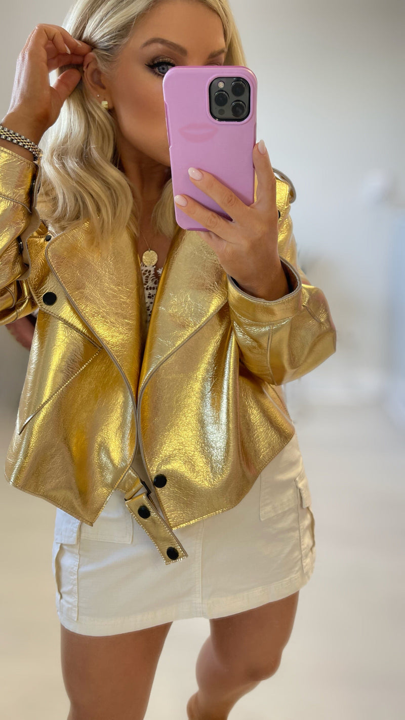 THE LEATHER JACKET - GOLD Coats & Blazers Privè - Coats 