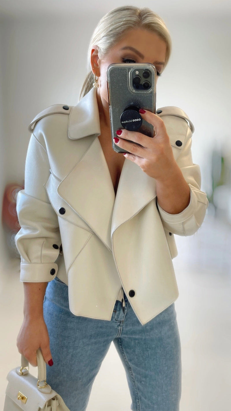 THE LEATHER JACKET - CREAM Coats & Blazers Privè - Coats 