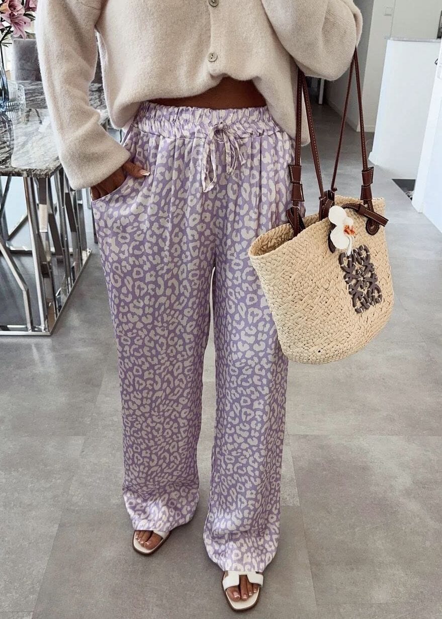 LILA LEOPARD CHIC TROUSERS Bottoms, Jeans & Skirts Coco Boutique 