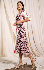 OLIVERA MIDI DRESS IN CREAM BASE TULIP MIX - DANCING LEOPARD Dresses Dancing Leopard 