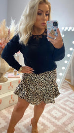 VIVI WRAP MINI SKIRT - Leopard Bottoms, Jeans & Skirts Kilky 