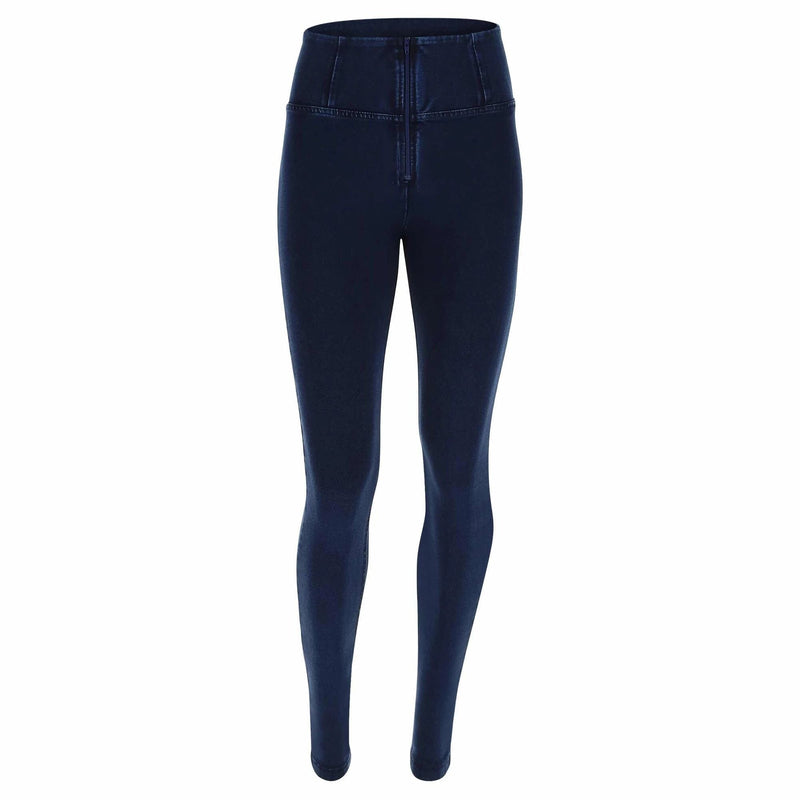 DARK DENIM BLUE STITCH HIGH WAIST SELF TONE ZIP - FREDDY Bottoms, Jeans & Skirts Freddy Jeans 