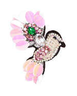 CRYSTAL BROOCH - VARIOUS STYLES Jewellery & Accessories China - Accessories Pink Hummingbird 