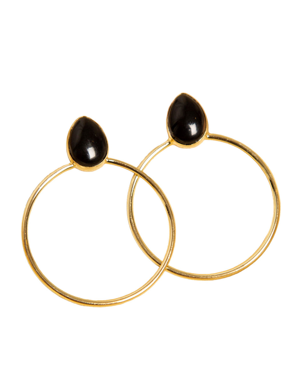VIRGO MIDNIGHT BLACK GEMSTONE HOOP EARRINGS Jewellery & Accessories El Joyero 