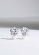 STARBURST AUSTRIAN CRYSTAL PEARL EARRINGS Jewellery & Accessories Floly 