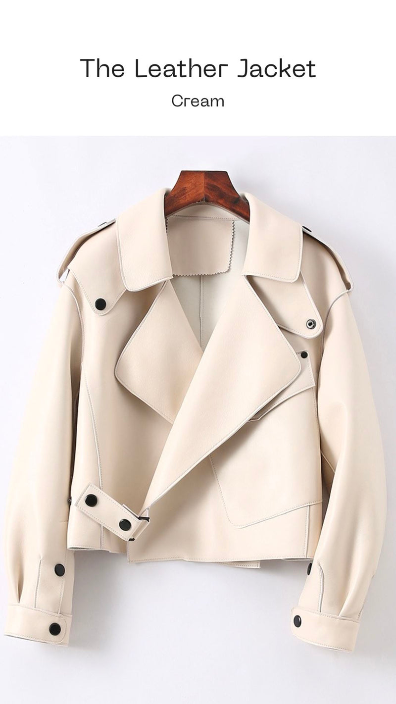 THE LEATHER JACKET - CREAM Coats & Blazers Privè - Coats 