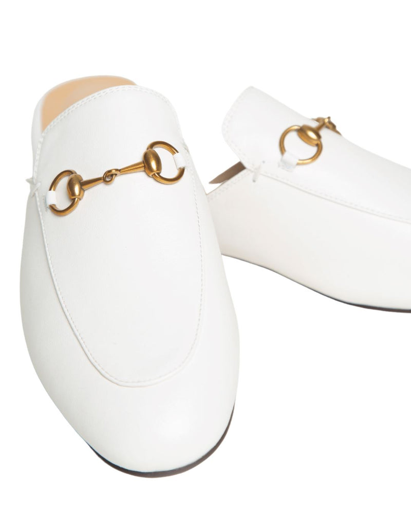 THE LEATHER SLIDER IN CHALK WHITE Shoes & Slippers Privè - Slider 